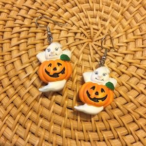 Halloween pumpkin ghost earrings